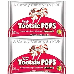 Peppermint Candy Cane Tootsie Pops (Pack of 2)