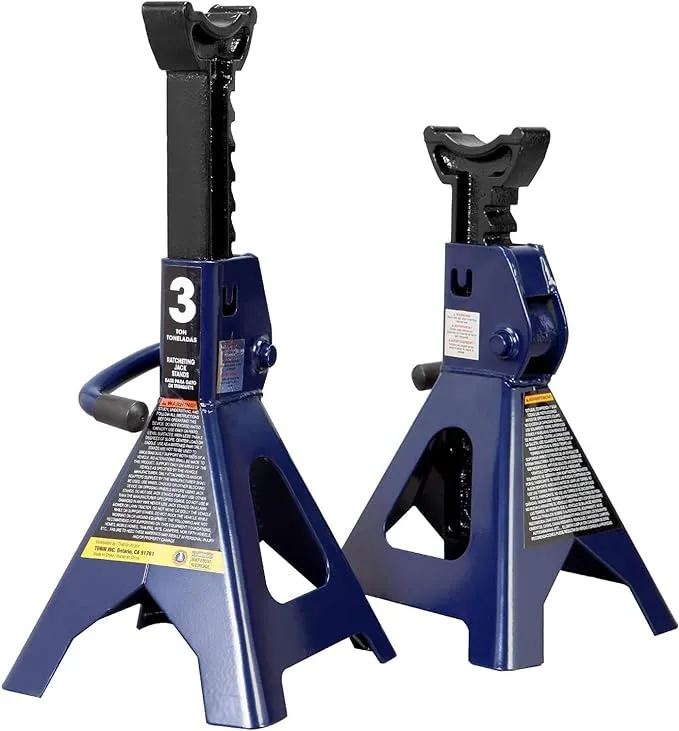 TCE AT43202U Torin Steel Jack Stands: 3 Ton (6,000 lb) Capacity, Blue, 1 Pair