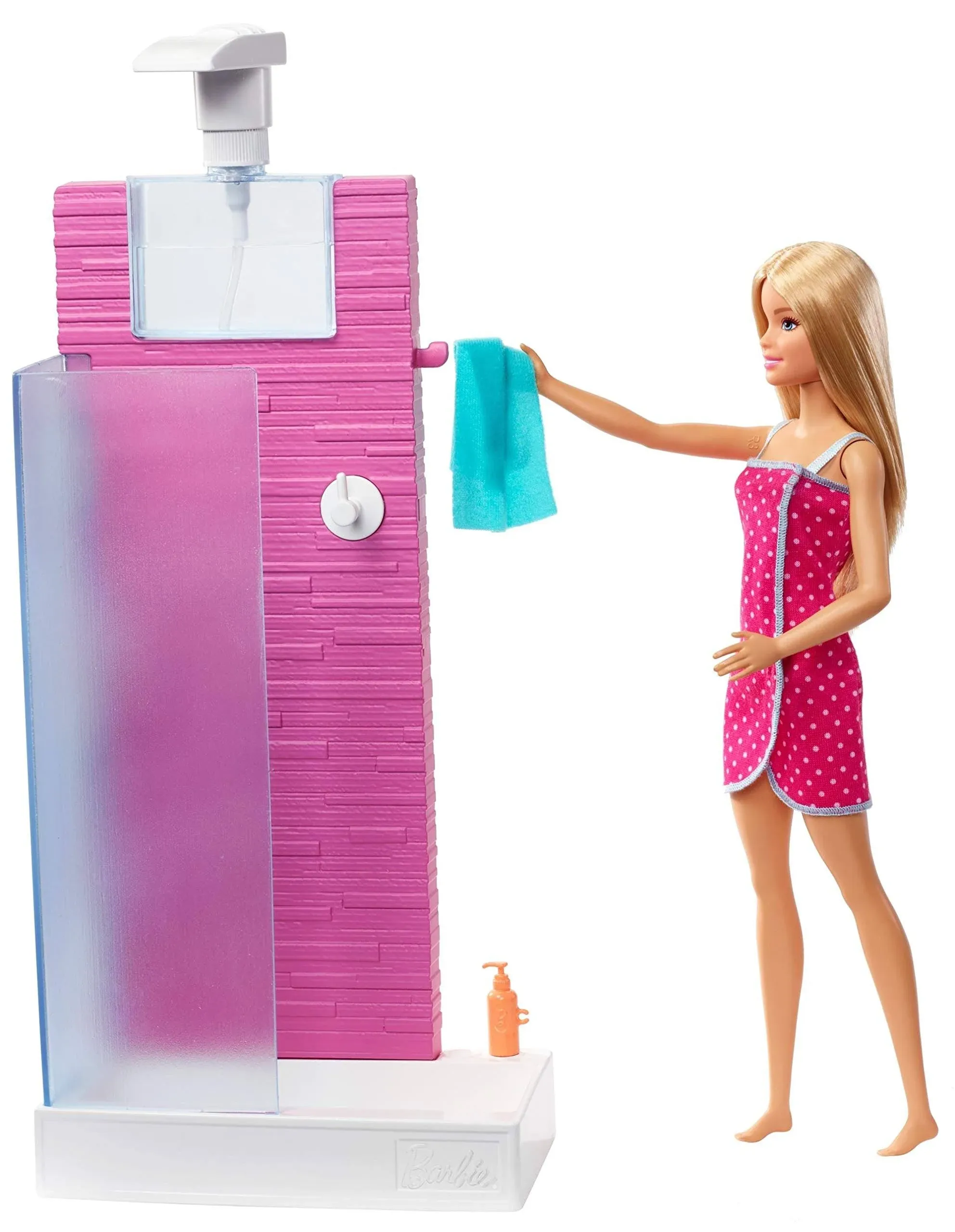 Barbie Estate & Shower with Accessories Doll Playsets, Size: 11 x 3.5 x 12.75