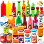 30Pcs Play Food Grocery Cans Play Kitchen Accessories Set Kids Toys Gifts