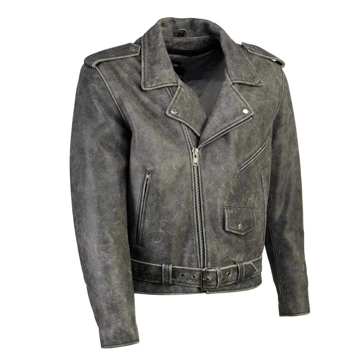 Xelement B7149 Men's 'Sliver' Distressed Gray Classic Motorcycle