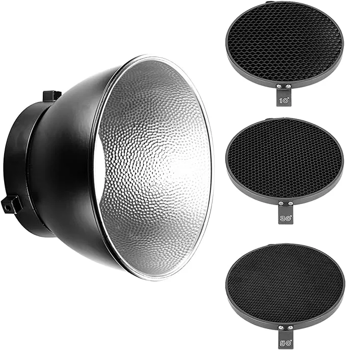 Neewer 6.6&#039;&#039;Honeycomb Grid Set with 7&#039;&#039; Reflector Diffuser for Bowens Mount