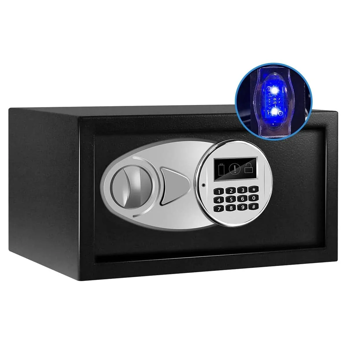 Safe Box with Sensor Light,Hidden Safe Box with Key &amp; Digital Lock for Home a...