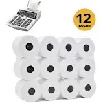 (Pack of 5 Rolls) 2 1/4 x 150 ft, White, adding machine tape Paper Rolls, 50 ...