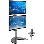 Dual Monitor Stand,Vertical Stack Screen Free-Standing Holder LCD Desk Mount ...