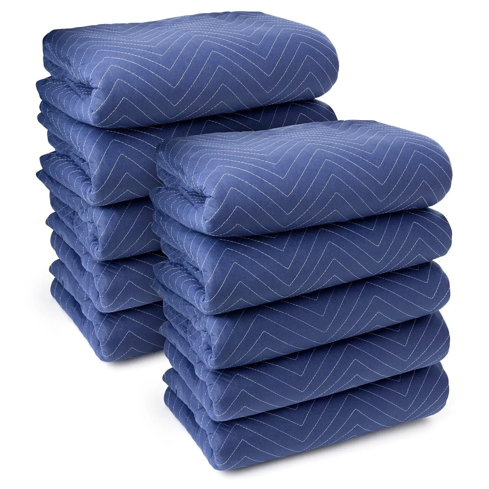 Sure-Max 10 Moving & Packing Blankets - Deluxe Pro - 80" x 72" (40 lb/dz weight) - Professional Quilted Shipping Furniture Pads Royal Blue