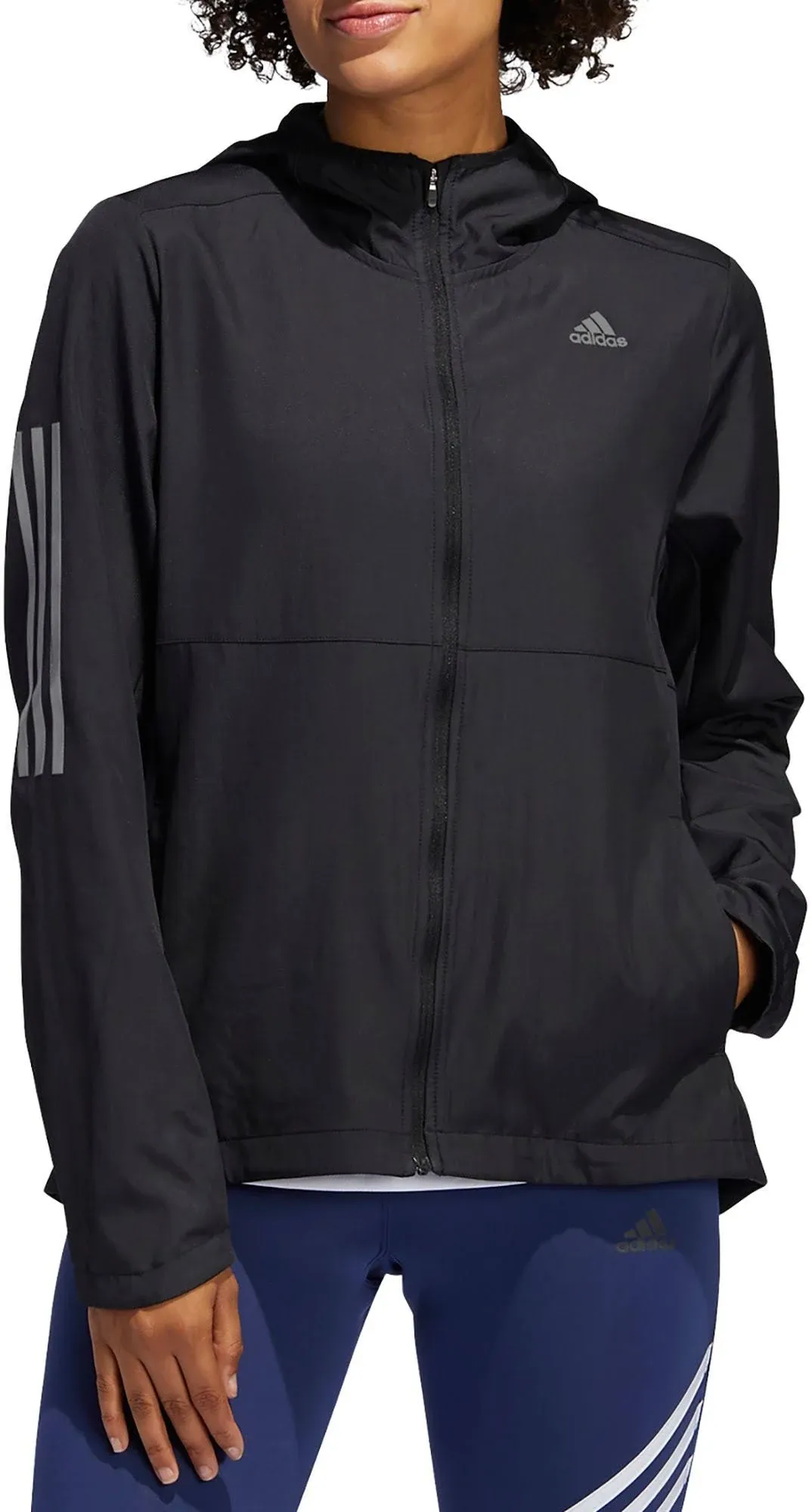 Adidas Own The Run Hooded Wind Jacket Black Xs Womens