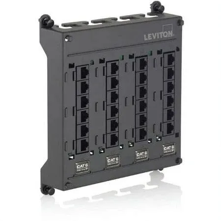 Leviton 476TM-624 Twist and Mount Patch Panel 24 Cat 6 Ports