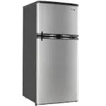 RecPro RV Refrigerator Stainless Steel | 4.4 Cubic Feet | 12V | 2 Door Fridge