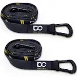 Double Circle Quick Adjust Numbered Straps for Gymnastic Rings - Carabiner System and Exercise Video Guide for Full Body Workout