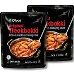 Original Korean Rice Cakes - Spicy Street Food Snack, Pack of 2, Ready to Eat