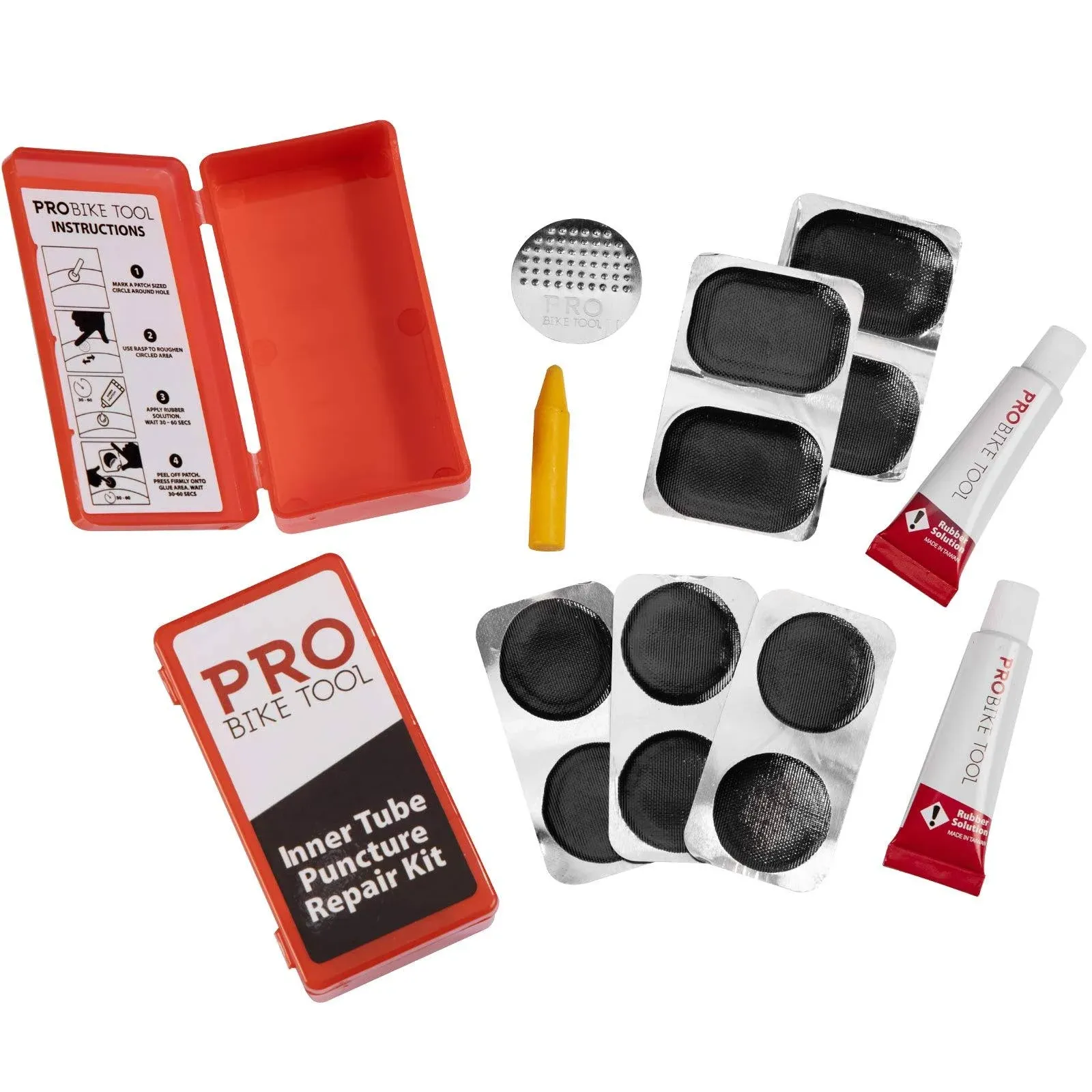 PRO BIKE TOOL Tire Puncture Repair kit - Bike Patch with Glue - Bike Patch - Bike tire Repair kit - Bike Repair kit (Set of 2)