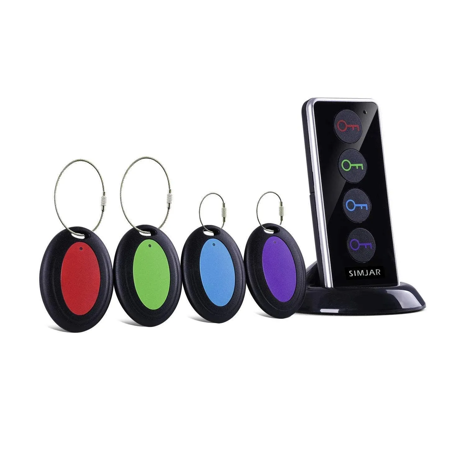 Key Finder with Extra 4 Long Chains, Simjar Wireless Remote Control RF Key Finde