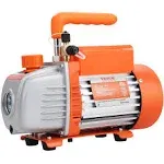 VEVOR 3.5 CFM Vacuum Pump, 1-Stage HVAC Vacuum Pump with Oil, AC Vacuum Pump 134a, 4-Pole Pure Copper Motor-Longer Running Time, for Resin Degassing, Refrigeration Maintenance, Vacuum Package etc.