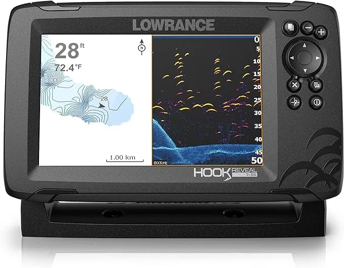 Lowrance HOOK Reveal 5", 7" and 9" Fish Finders with Transducers