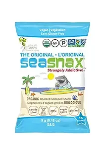 SeaSnax Organic Roasted Seaweed Snack, Original, 0.18 Ounce (Pack of 12)