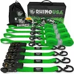 Rhino USA Ratchet Tie Down Straps (4pk) - 1,823lb Guaranteed Max Break