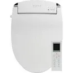 ALPHA BIDET JX Elongated Bidet Toilet Seat, White, Endless Warm Water, Rear and Front Wash, LED Light, Quiet Operation, Wireless Remote, Low Profile Sittable Lid, 3 Year Warranty (Elongated)