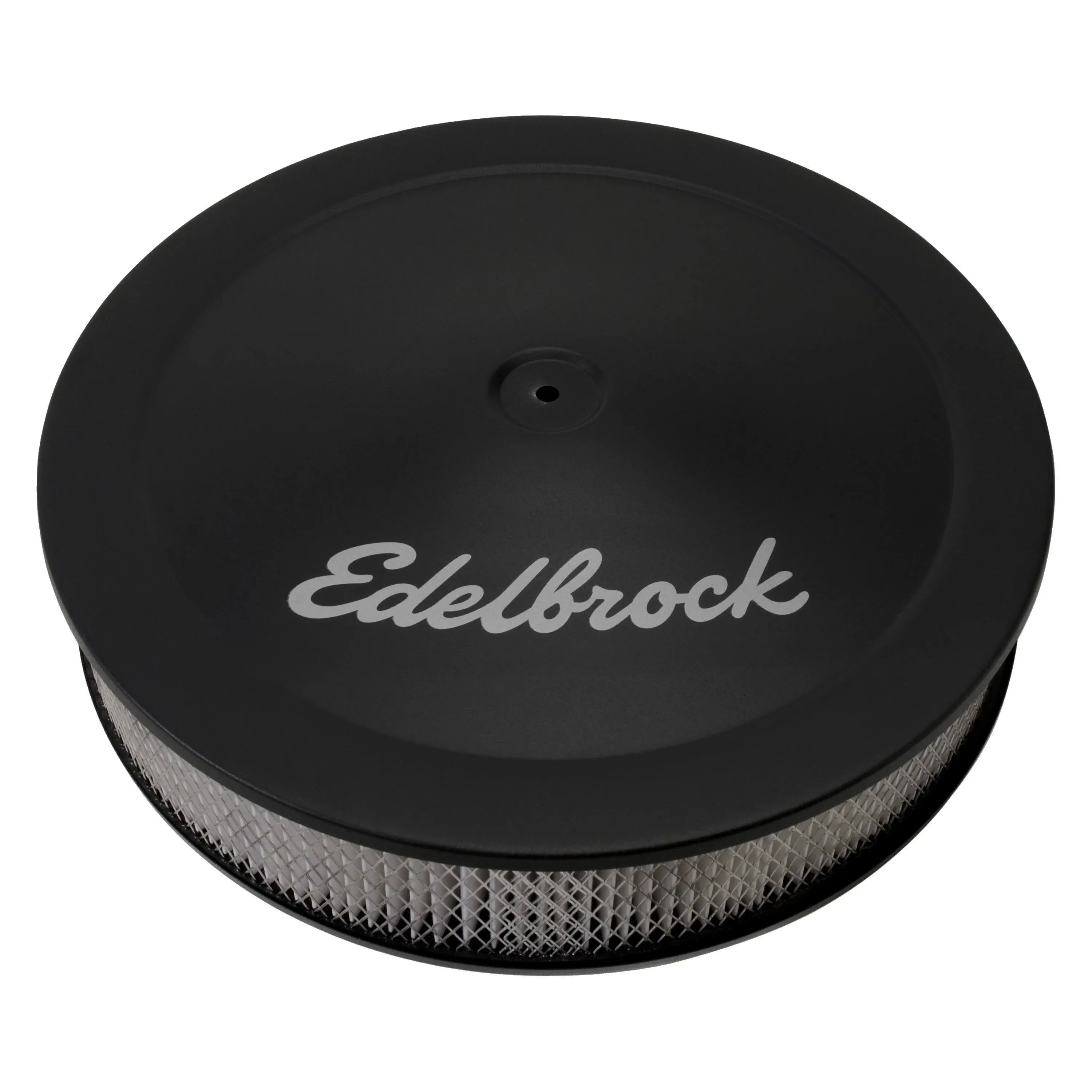 Edelbrock 1223 Signature Series Black Air Cleaner Assembly, Round,3 in