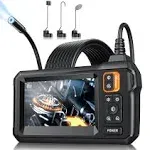 Endoscope Camera with Light - Inspection Borescope Camera with 4.3" IPS Screen, 1920P HD Snake Camera with 8 LED Lights, 16.4FT Semi-Rigid Cord Bore Scope, IP67 Waterproof Endoscope for Sewer, Pipe