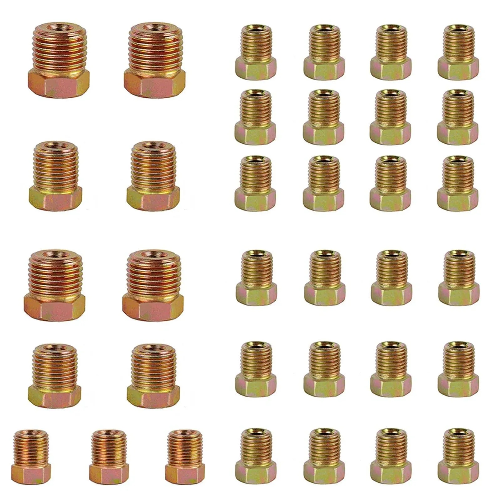 MuHize Brake Line Fitting Kit - 35 Pcs Brake Line Nuts Assortment for Inverted ...