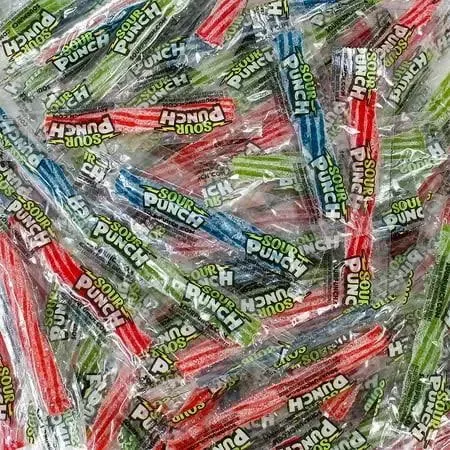 Sour Punch Twists, 3 inch Individually Wrapped Candy, Bulk, (3 lbs.), Blue Raspberry, Cherry, Strawberry & Apple, Great for Easter Baskets & Egg Hunts