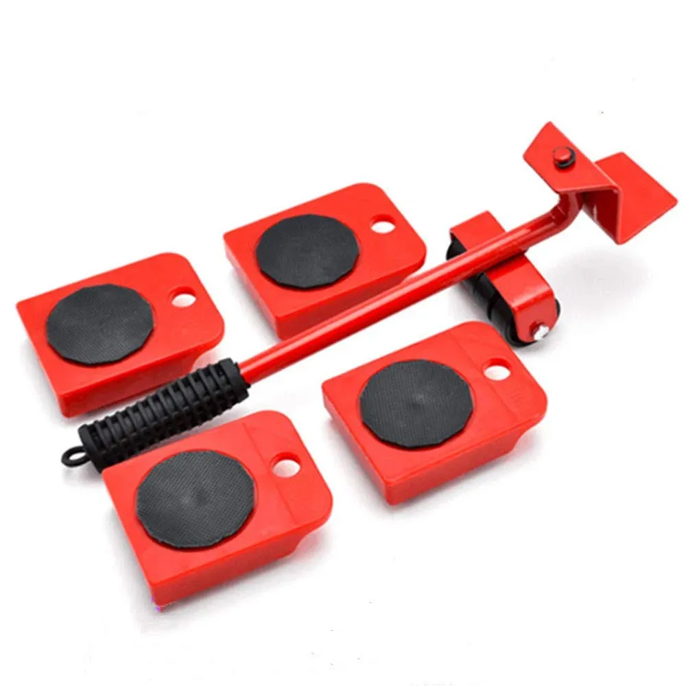 Furniture Lifter Mover Tool Set and 4 pcs 4.13"x3.15" Furniture Slides Kit, Furniture Move Roller Tools, 360 Degree Rotatable Pads, Suitable for Furniture Such as Sofas and refrigerators