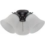 Westinghouse 7785000 Three-Light Led Cluster Ceiling Fan Light Kit, Oil Rubbed Bronze Finish with Frosted Ribbed Glass , White