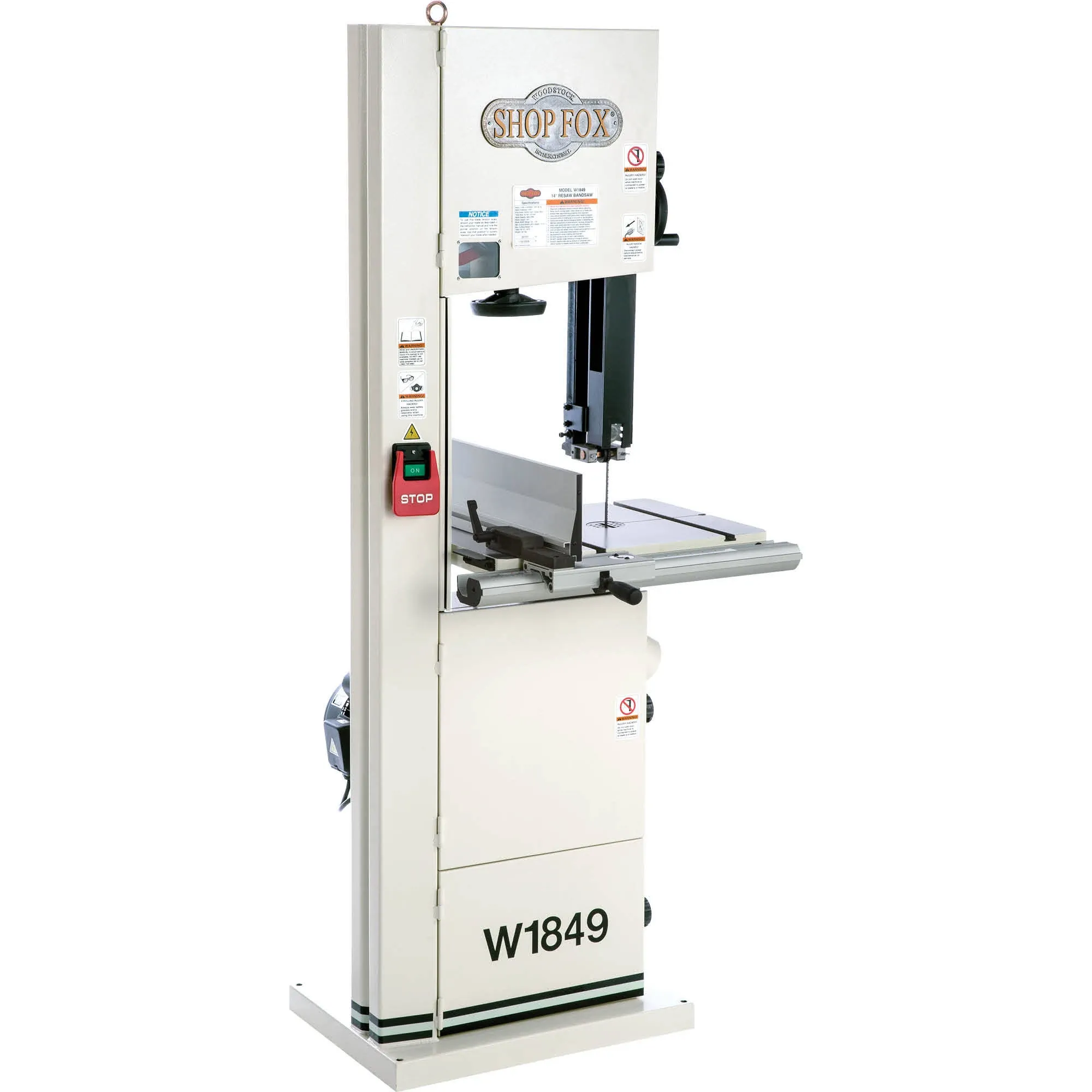 Shop Fox W1849 Resaw Bandsaw, 14", White, Silver