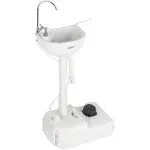 VINGLI Upgraded Portable Sink| Rolling Hand Wash Basin Stand with Towel Holder & Soap Dispenser & Wheels, Perfect for Garden/Camping/Outdoor Events/Gatherings/Worksite/RV/Indoor