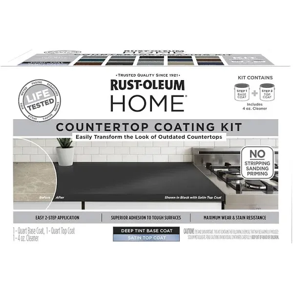 Rust-Oleum Home Satin Deep Tint Base Acrylic Countertop Paint Kit 1 qt