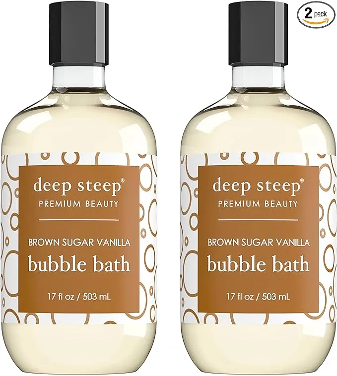 Deep Steep Bubble Bath Brown Sugar Vanilla, 17 Ounce (Pack of 2)