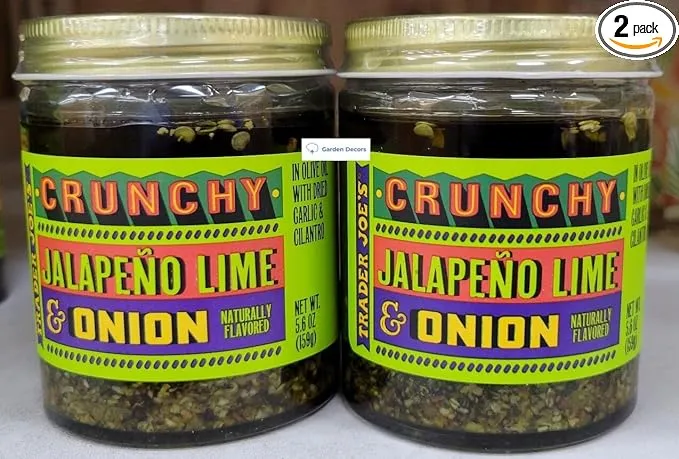 Trader Joe’s Crunchy Jalapeno Lime & Onion 5.6oz 159g (Two Bottles)