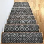 Carpet Stair Treads Set of 13 Non Slip Skid Rubber Runner Mats Rug Tread Indoor Outdoor Pet Dog Stair Treads Pads Stairway Carpet Rugs Brown 8" x 30"