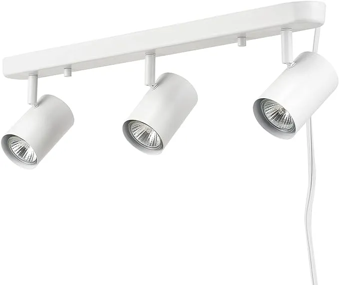 Globe Electric 60024 22" 3-Light Plug-in Track Lighting, Matte White, 15 Foot Cord, in-Line On/Off Rocker Switch, Kitchen, Bathroom, Home Essentials, Ceiling Light, Dorm, Dining Room, Hallway