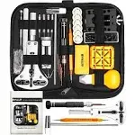 BYNIIUR Watch Repair Kit, Watch Case Opener Spring Bar Tools, Watch Battery Replacement Tool Kit, Watch Band Link Pin Tool Set with Carrying Case and Instruction Manual