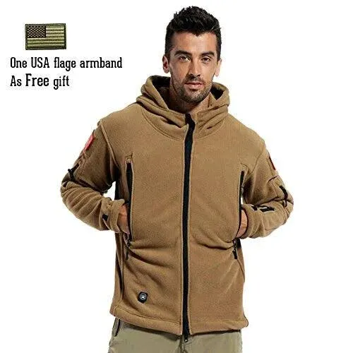 ReFire Gear Men's Warm Military Tactical Sport Fleece Hoodie Jacket