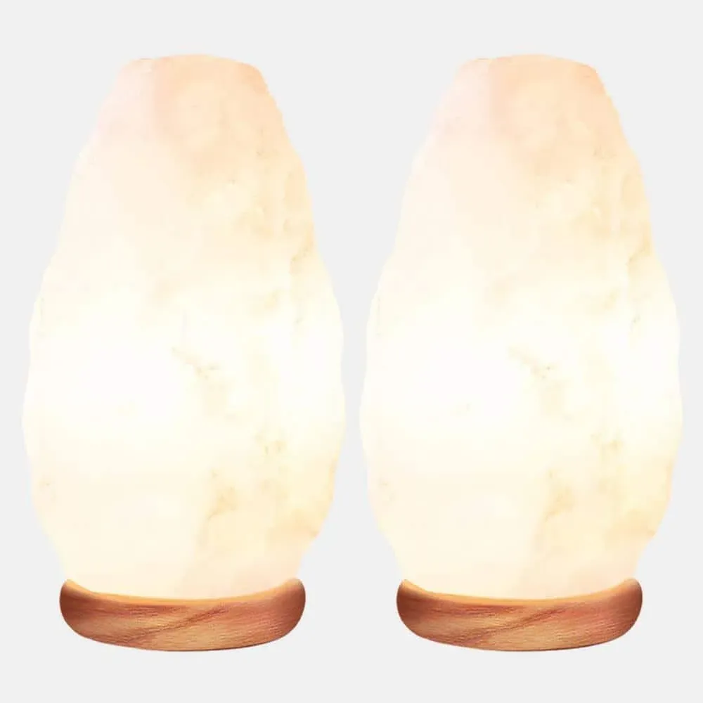 10 in. 5 lbs. to 7 lbs. Salt Lamp White Tall Natural Salt Night Light