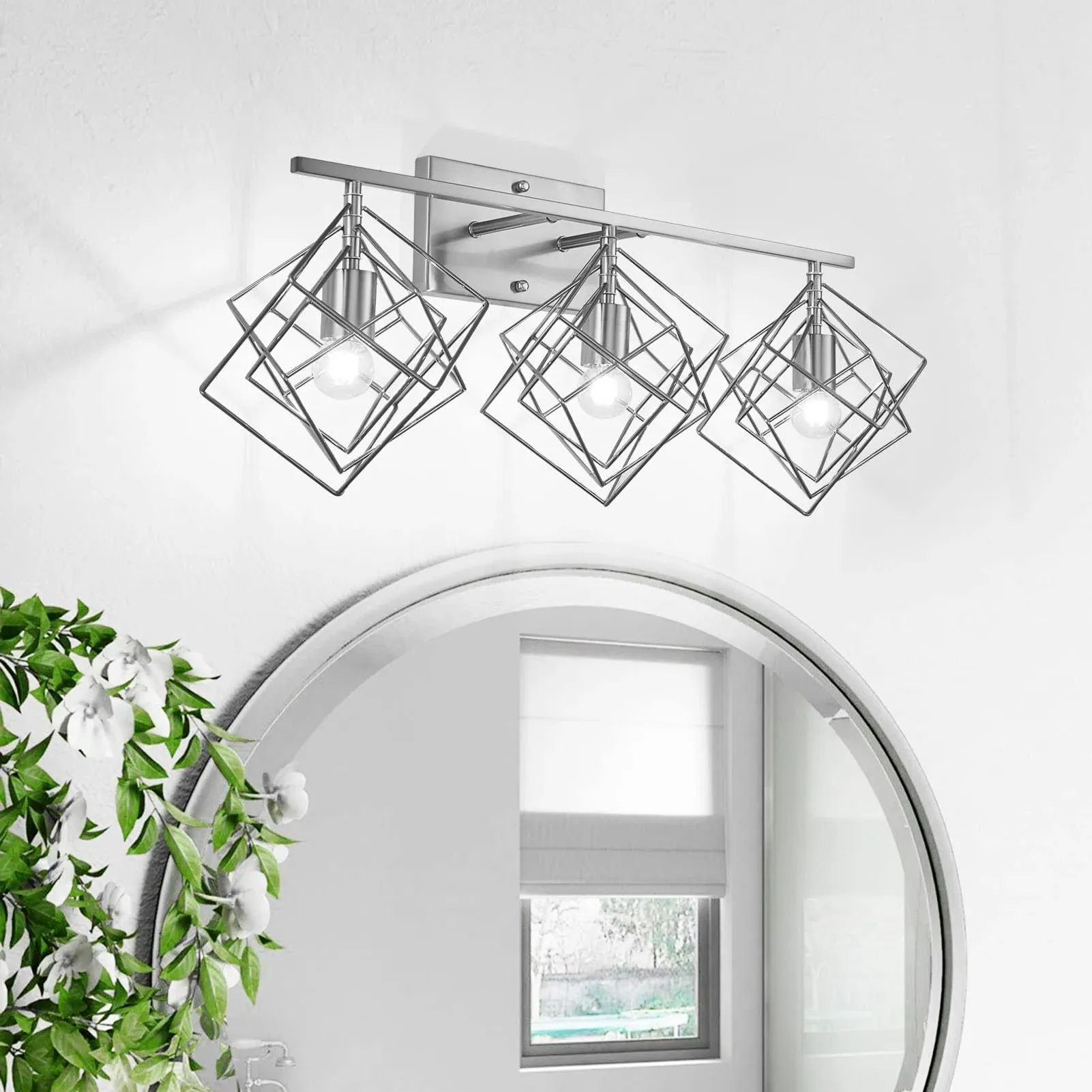 BEHIYA 3-Lights Bathroom Vanity Lights with Bulbs Light Fixtures Over Mirror ...