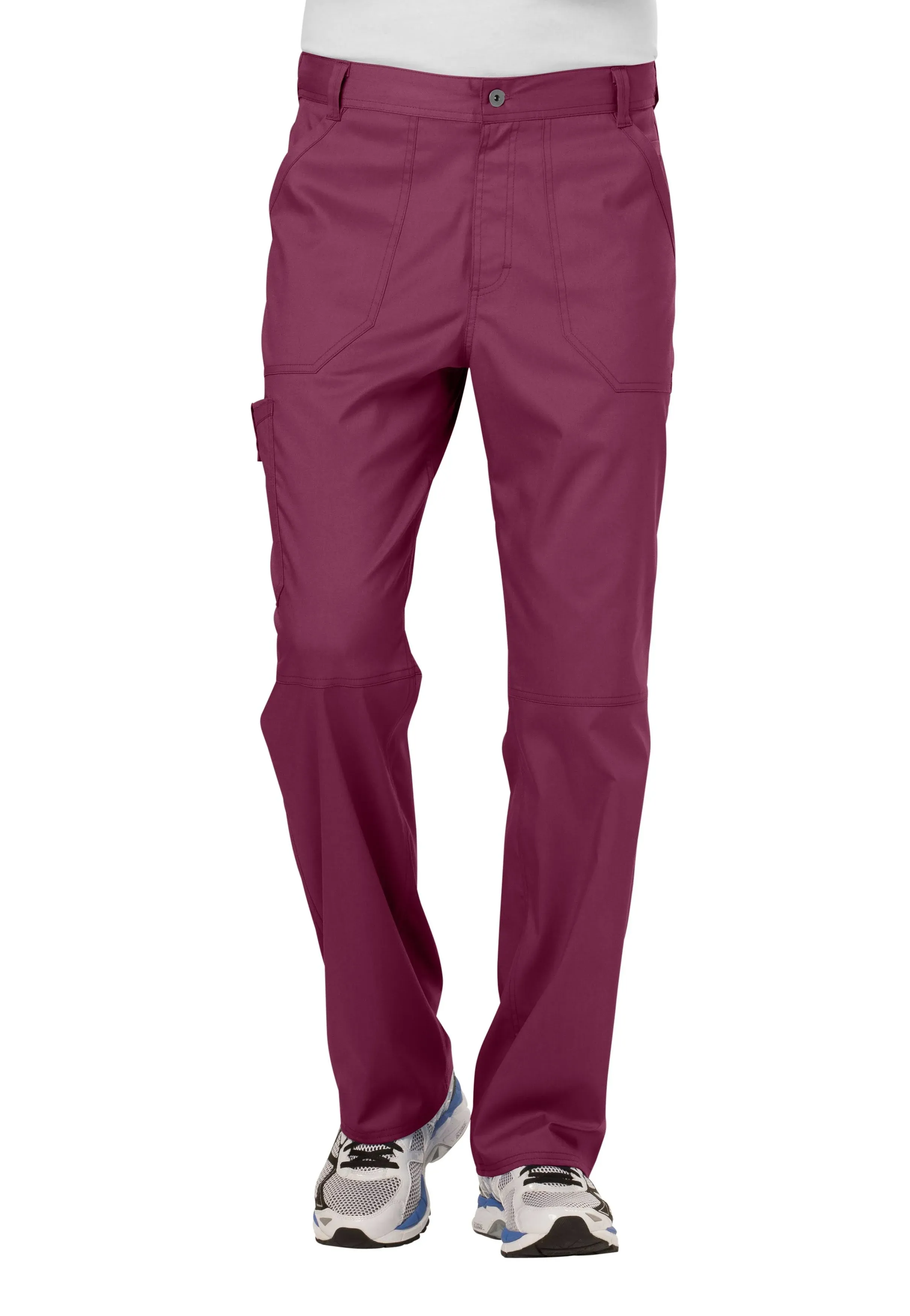 Wine Cherokee Scrubs Workwear Revolution Mens Fly Front Pant WW140 WIN