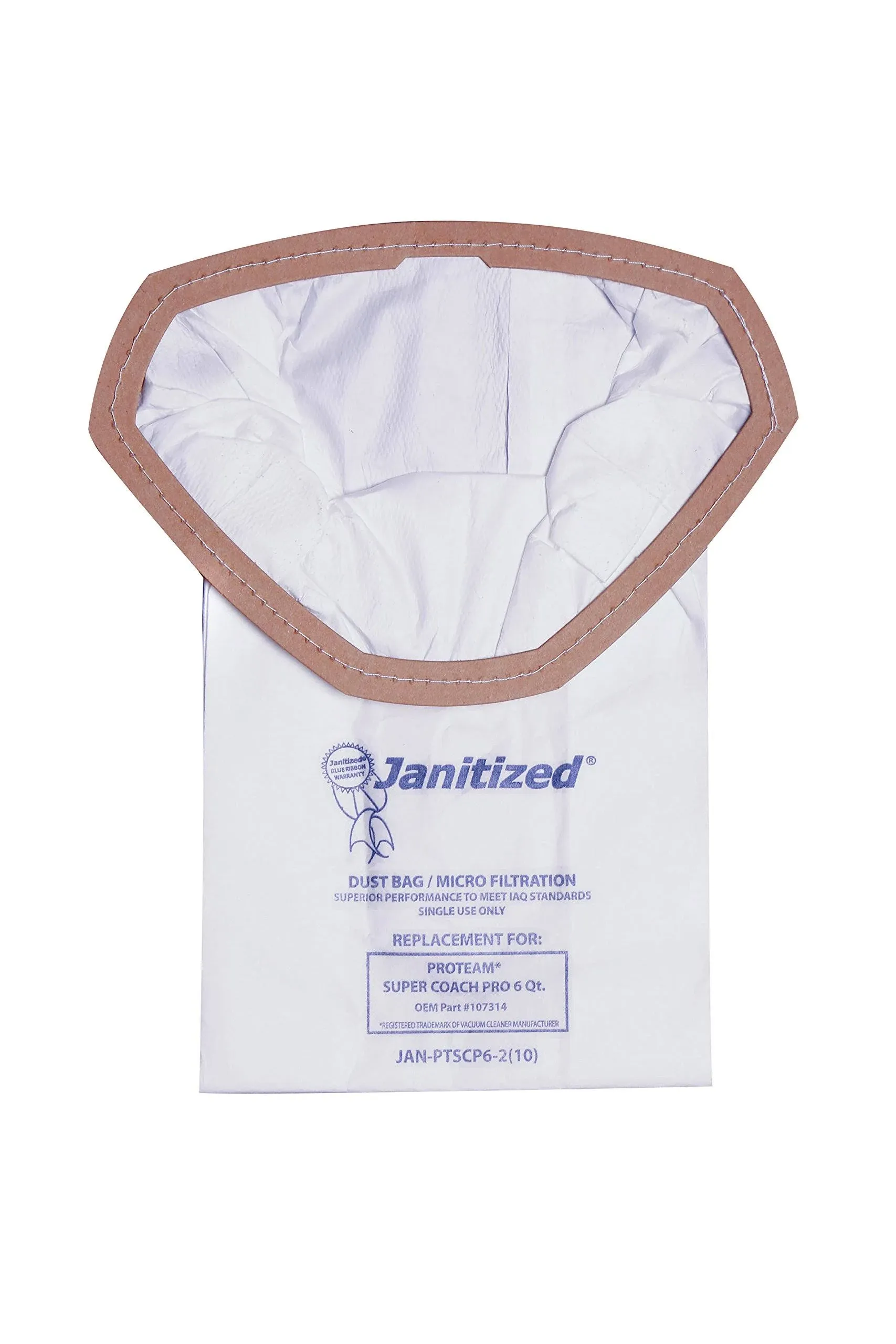 Janitized Vacuum Filter Bags Designed to Fit ProTeam Super Coach Pro 6/GoFree