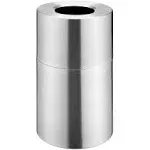 Global Industrial Aluminum Trash Container - Satin Clear 35 Gallon Capacity