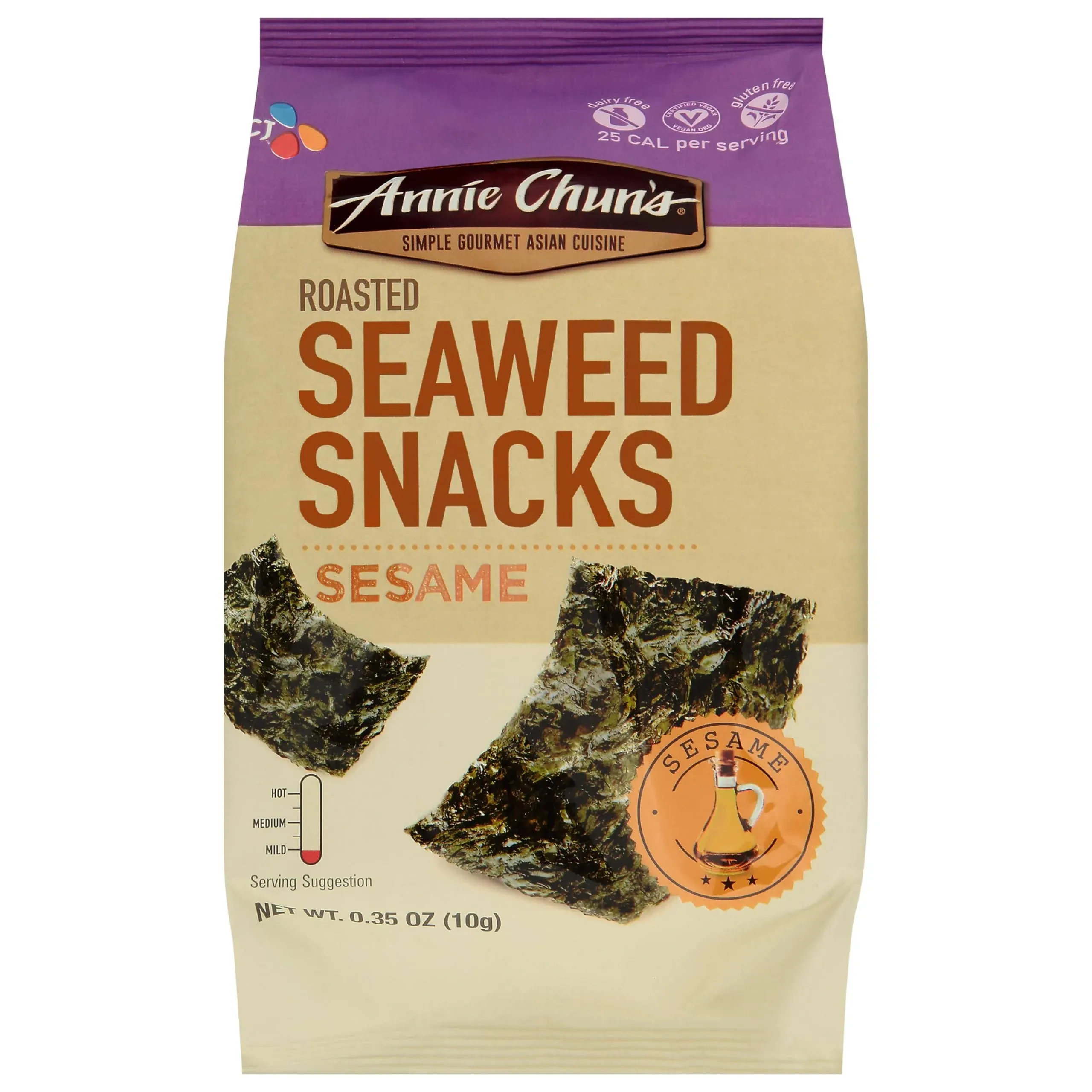 Annie Chun's Roasted Seaweed Snacks, Sesame, 0.35-ounce (Pack of 12), America's #1 Selling Seaweed Snacks 23333-29622