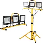 21000 Lumen Work Lights with Stand, 3 Adjustable Head LED Work Light，Foldable Tripod Stand and Portable Removable Led Construction Lights with Individual Switch with 6500 Kelvin Color