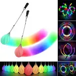 LED Poi Balls-2021 Upgraded Soft Spinning Glow Poi for Beginner Kids and Profess