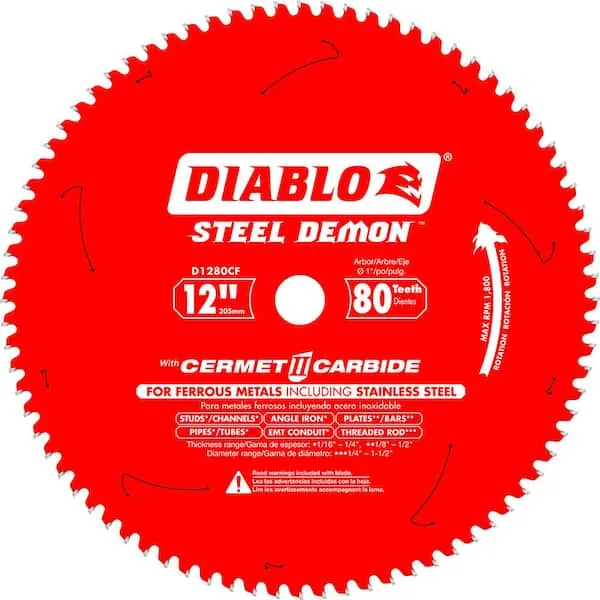 12in. x 80-Teeth Steel Demon Cermet II Saw Blade for Medium Metal