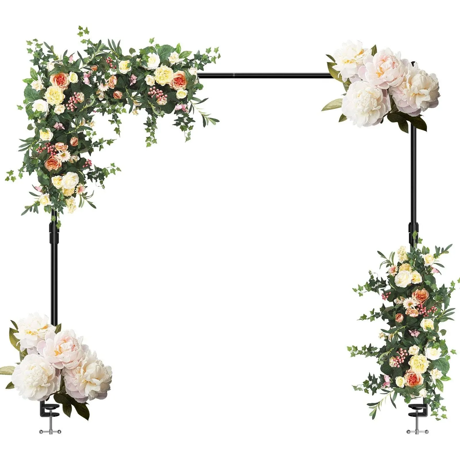 EMART 70''Tall Adjustable Over The Table Rod Stand, 50-94" Length, Balloon Flower Arch Stand for Birthday, Wedding, Party, Anniversary Decorating