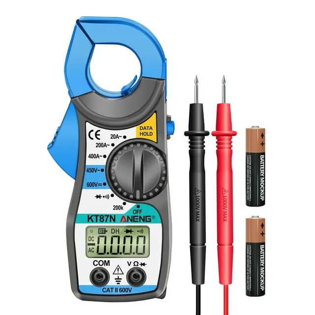 ANENG KT87N Clamp Meter Multimeter Tester with AC Current,AC/DC Voltage, NCV Amp Ohm Volt 2000 Counts Meter Measures Capacitance, Resistance, Diodes, Continuity Frequency Backlight Electric