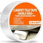 All Flooring Now Double Sided Tape Heavy Duty Carpet Tile Tape 2in x 90ft for Carpet Tiles Rug Tape Rug Gripper Indoor Outdoor Carpet Grip Tape Turf CTT2x90