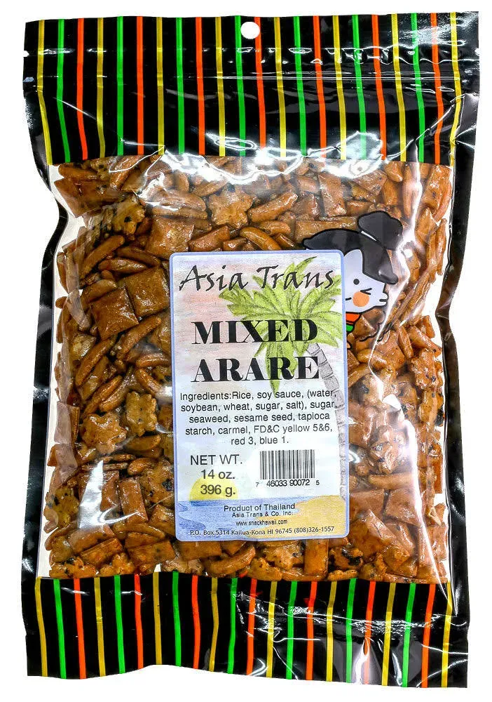 Asia Trans Mixed Arare Rice Crackers - Hawaiian Favorite - Sweet & Salty Japanese Crunchy Gourmet Trail Mix Snack